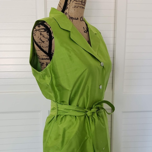 NEW ASAP Saks Fifth Avenue Silk Sleeveless Shirt Dress-Local Pickup Available - Picture 3 of 7